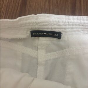 Brandy Melville White Elastic Waist Pants